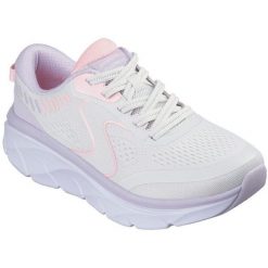 Adidasy Skechers D'lux Walker 2.0-act, Kobiety. Białe obuwie sportowe casual damskie Skechers, ze skóry ekologicznej, bez zapięcia. Za 490.00 zł.