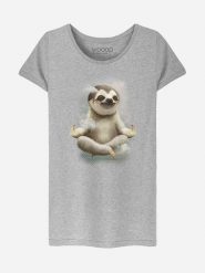 WOOOP Koszulka "Sloth Meditate" w kolorze szarym rozmiar: M. Szare koszulki damskie Wooop, m, bez wzorów, z bawełny, bez kołnierzyka, bez ramiączek. Za 56.99 zł.