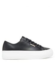 Calvin Klein Jeans Sneakersy Vulc Flatform Lth YW0YW01886 Czarny. Czarne obuwie sportowe damskie Calvin Klein Jeans, z jeansu, bez zapięcia. Za 329.99 zł.
