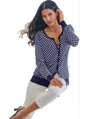 Heine Kardigan w kolorze granatowo-białym rozmiar: 36. Niebieskie kardigany damskie Heine, bez wzorów. Za 104.99 zł.