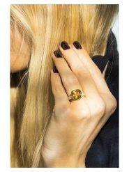 CARATELLI Złoty pierścionek "Sucre d'Orge" z diamentami rozmiar: 54. Brązowe pierścionki damskie CARATELLI, z diamentem, złote. Za 2,767.95 zł.