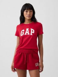 GAP Koszulka w kolorze czerwonym rozmiar: XL. Czerwone bluzki damskie GAP, xl, bez wzorów, z bawełny, bez kołnierzyka, bez ramiączek. Za 66.47 zł.