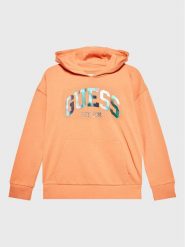 Guess Bluza J3RQ01 KA6R0 Pomarańczowy Regular Fit. Brązowe bluzy dziewczęce Guess, z aplikacjami, z bawełny, bez ramiączek, bez kaptura. Za 269.99 zł.