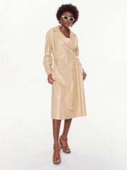 TWINSET Trencz 231TP2093 Écru Regular Fit. Płaszcze damskie Twinset, bez wzorów, ze skóry, bez kaptura. Za 1,289.00 zł.