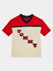 Tommy Hilfiger T-Shirt Varsity Tee S/S KB0KB08676 Czerwony Regular Fit. Czerwone t-shirty i koszulki chłopięce Tommy Hilfiger, bez wzorów, z bawełny, bez kołnierzyka, bez ramiączek. Za 129.99 zł.