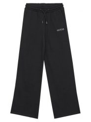 Guess Spodnie dresowe J5YQ14 KA6R4 Czarny Regular Fit. Czarne spodnie dresowe dziewczęce Guess, z aplikacjami, z bawełny. Za 99.99 zł.