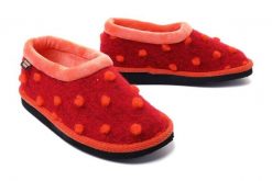 MANITU 340007-04 rot/orange, kapcie damskie. Czerwone kapcie damskie Manitu, z polaru. Za 166.90 zł.