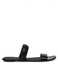 Badura Klapki GINO-01W3-014 Czarny. Czarne klapki damskie Badura, bez wzorów, z lakierowanej skóry, bez obcasa, bez zapięcia. Za 179.99 zł.