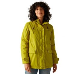 Kurtka Damska Orla Kiely Plain Mid Length Waterproof Jacket. Zielone kurtki damskie Regatta, m, bez wzorów, z materiału, z kapturem. Za 225.99 zł.