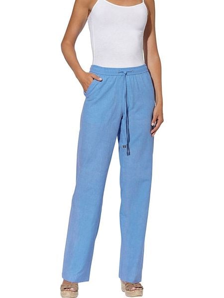 Heine Spodnie w kolorze błękitnym rozmiar: 40. Niebieskie spodnie materiałowe damskie Heine, bez wzorów, z materiału. Za 52.55 zł.