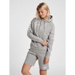 Bluza sportowa z kapturem damska Hummel Go Cotton Hoodie Woman. Białe bluzy damskie Hummel, na wiosnę, s, z aplikacjami, z bawełny, z kapturem. Za 186.65 zł.