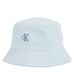 Kapelusz Calvin Klein. Niebieskie kapelusze damskie Calvin Klein, bez wzorów, z denimu. Za 189.99 zł.