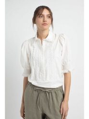 Josephine & Co Bluzka "Jenny" w kolorze białym rozmiar: 38. Białe bluzki damskie Josephine & Co, bez wzorów, z bawełny, bez kołnierzyka, bez ramiączek. Za 243.64 zł.