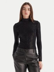 HUGO Bluzka Drisila 50547367 Czarny Regular Fit. Czarne bluzki damskie Hugo, s, bez wzorów, z syntetyku, bez kołnierzyka, bez ramiączek. Za 449.99 zł.
