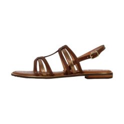 Sandały GEOX D SOZY PLUS Brązowy. Brązowe sandały damskie Geox, bez wzorów, ze skóry, bez obcasa, bez zapięcia. Za 332.99 zł.