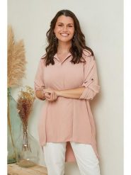 Curvy Lady Bluzka w kolorze jasnoróżowym rozmiar: 44/46. Różowe bluzki damskie Curvy Lady, bez wzorów, klasyczne, bez kołnierzyka, bez ramiączek. Za 130.50 zł.