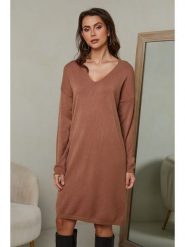 Joséfine Sukienka "Ibrany" w kolorze jasnobrązowym rozmiar: M. Brązowe sukienki damskie Joséfine, bez wzorów, z kaszmiru, bez ramiączek. Za 217.53 zł.