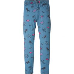 Legginsy bonprix niebieski dżins. Niebieskie jeansy dziewczęce bonprix, z nadrukiem. Za 19.99 zł.
