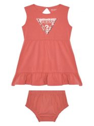 Guess Sukienka codzienna A5GK06 K6YW4 Pomarańczowy Regular Fit. Brązowe sukienki dziewczęce Guess, z aplikacjami, z bawełny, bez ramiączek, proste. Za 69.99 zł.