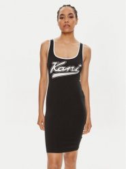 Karl Kani Sukienka letnia Varsity 6160828 Czarny Slim Fit. Czarne sukienki damskie Karl Kani, bez wzorów, z bawełny, bez ramiączek. Za 129.99 zł.