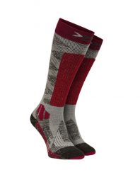 Skarpety narciarskie damskie X-Socks Ski Rider Silver 4.0 Red Grey. Czerwone skarpetki damskie X Socks, bez wzorów, z materiału. Za 95.00 zł.