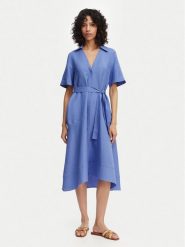 Marella Sukienka koszulowa Emme by Marella Detto 2615221082 Niebieski Regular Fit. Niebieskie sukienki damskie Marella, bez wzorów, ze lnu, bez ramiączek. Za 590.99 zł.