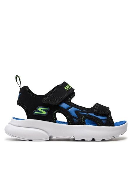Skechers Sandały Razor Splash- 406513L/BBLM Czarny. Czarne sandały chłopięce Skechers, ze skóry, bez zapięcia. Za 179.99 zł.