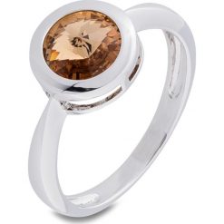 Pierścionek z kryształami Swarovskiego® bonprix srebrny kolor rodowany. Szare pierścionki damskie bonprix. Za 37.99 zł.