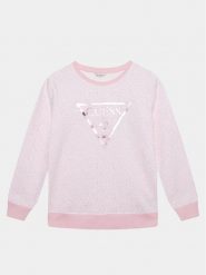 Guess Bluza J4GQ01 KA6R3 Różowy Regular Fit. Czerwone bluzy dziewczęce Guess, z aplikacjami, z bawełny, bez ramiączek, bez kaptura. Za 119.99 zł.