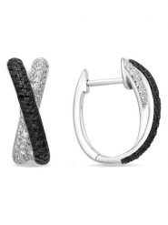 Luxenter Srebrne kolczyki-kreole z cyrkoniami rozmiar: onesize. Szare kolczyki damskie Luxenter, z cyrkonią, srebrne. Za 217.99 zł.