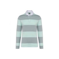 Koszulka polo w paski, długi rękaw Kariban. Szare bluzki damskie KARIBAN, bez wzorów, eleganckie, bez kołnierzyka, bez ramiączek. Za 217.50 zł.