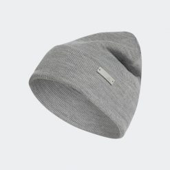 Czapka ADIDAS. Szare czapki damskie Adidas, na zimę, bez wzorów, z dzianiny. Za 69.99 zł.