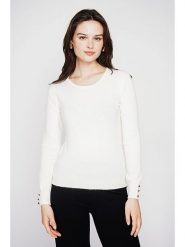 C& Jo Sweter w kolorze białym rozmiar: 34. Białe swetry klasyczne damskie C& Jo, ze splotem, bez kołnierzyka. Za 121.99 zł.