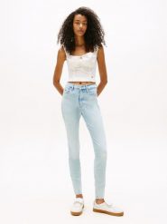 TOMMY JEANS Dżinsy - Skinny fit - w kolorze błękitnym rozmiar: W27/L30. Niebieskie jeansy damskie Tommy Jeans, z podwyższonym stanem. Za 301.64 zł.