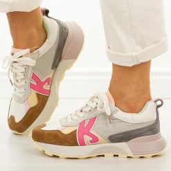 Fuksja skórzane sneakersy damskie Kobbo 66954. Czerwone obuwie sportowe casual damskie Kobbo, z jeansu, bez zapięcia. Za 249.00 zł.