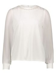 Vila Bluzka w kolorze białym rozmiar: M. Białe bluzki damskie Vila, m, bez wzorów, bez kołnierzyka, bez ramiączek. Za 96.37 zł.