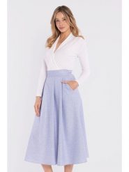 Stylove Spódnica w kolorze błękitnym rozmiar: XL. Niebieskie spódnice damskie Stylove, xl, bez wzorów, midi. Za 219.99 zł.