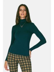 ASSUILI Koszulka w kolorze ciemnozielonym rozmiar: 36. Zielone koszulki damskie Assuili, bez wzorów, bez kołnierzyka, bez ramiączek. Za 79.21 zł.