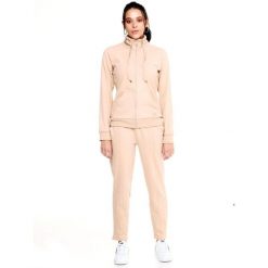 Bluza z zamek błyskawiczny na co dzień na siłownię. Brązowe bluzy damskie LEONE 1947 APPAREL, z dresówki, bez zapięcia, na fitness i siłownię. W wyprzedaży za 273.65 zł.