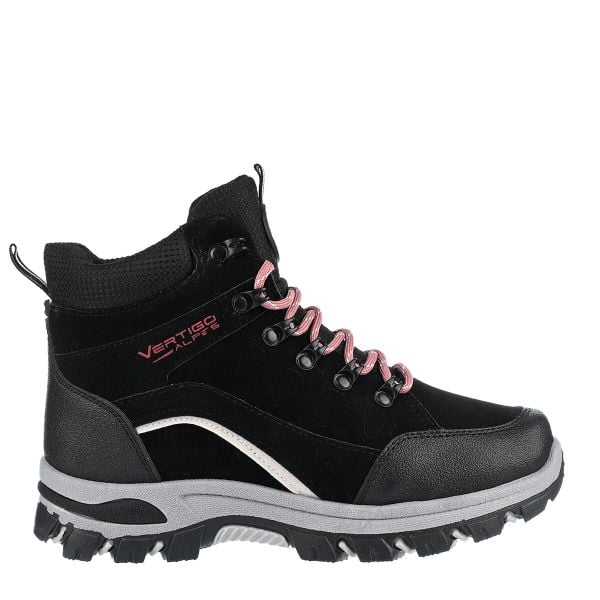 Buty turystyczne damskie Vorra. Czarne obuwie trekkingowe damskie Aulp, z gumy, przed kolano, bez zapięcia. Za 199.99 zł.