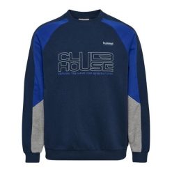 Bluza oversize Hummel Iconic. Niebieskie bluzy damskie Hummel, m, bez wzorów, bez kaptura. Za 279.50 zł.