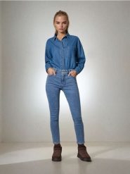 Jeansy skinny - niebieski. Niebieskie jeansy damskie Sinsay. Za 39.99 zł.