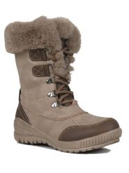 Kimberfeel Kozaki zimowe "Elena" w kolorze brązowym rozmiar: 37. Brązowe kozaki damskie Kimberfeel, na zimę, z materiału, z okrągłym noskiem, bez obcasa, bez zapięcia. Za 404.99 zł.