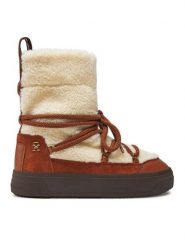 Tommy Hilfiger Śniegowce Lace-Up Faux Shearling Snowboot FW0FW08252 Beżowy. Brązowe śniegowce damskie Tommy Hilfiger, z materiału. Za 449.99 zł.