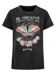 Sublevel Koszulka w kolorze antracytowym rozmiar: S. Czarne koszulki damskie Sublevel, s, bez wzorów, bez kołnierzyka, bez ramiączek. Za 43.99 zł.