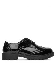 DeeZee Półbuty WS5601-06 Czarny. Czarne półbuty damskie DeeZee, bez wzorów, ze skóry, bez obcasa, na płaskiej podeszwie, bez zapięcia. Za 159.99 zł.
