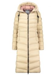Geographical Norway Płaszcz pikowany "Berangere" w kolorze beżowym rozmiar: M. Brązowe płaszcze damskie Geographical Norway, m, bez wzorów, bez kaptura. Za 245.96 zł.
