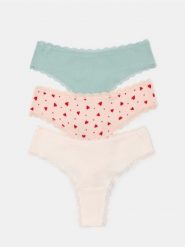 Bawełniane stringi z koronką 3 pack - wielobarwny. Stringi Sinsay, bez wzorów, z bawełny. Za 22.99 zł.