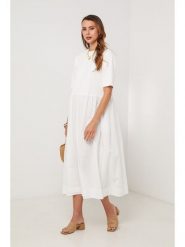 Lin Passion Sukienka w kolorze białym rozmiar: 34/36. Białe sukienki damskie Lin Passion, bez wzorów, z bawełny, klasyczne, bez ramiączek. Za 130.99 zł.