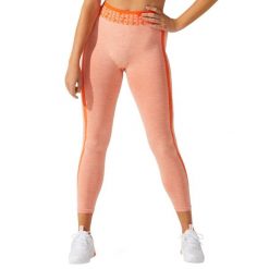 Leginsy fitness damskie Asics W Cropped Logo Seamless Tight. Brązowe legginsy sportowe damskie Asics, s, bez wzorów, z elastanu, na fitness i siłownię. Za 109.99 zł.